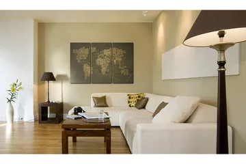 Billede Kort over verden Triptych 90x60 - Artgeist sp. z o. o. - Boligtilbehør - Billeder & kunst - Billeder på lærred