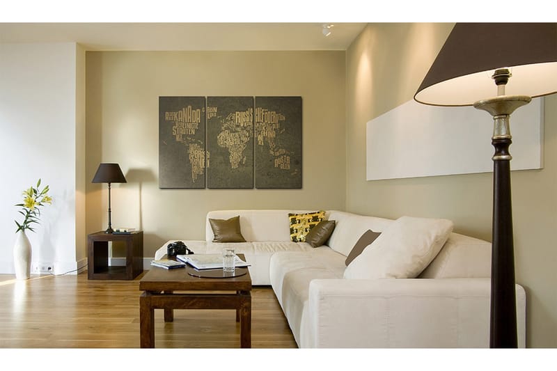 Billede Kort over verden Triptych 90x60, Artgeist sp. z o. o.