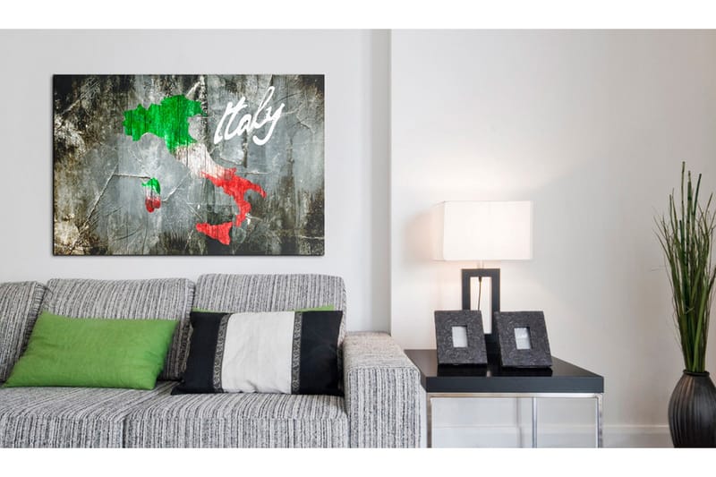 Billede Kunstnerligt Kort Over Italien 60x40 - Artgeist sp. z o. o. - Boligtilbehør - Billeder & kunst - Billeder på lærred