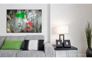 Billede Kunstnerligt Kort Over Italien 90x60 - Artgeist sp. z o. o. - Boligtilbehør - Billeder & kunst - Billeder på lærred