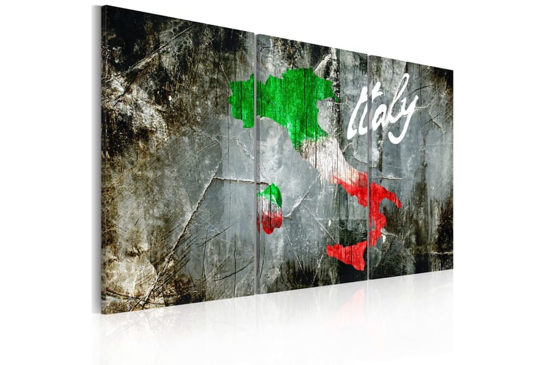 Billede Kunstnerligt Kort Over Italien Triptyk 120x80, Artgeist sp. z o. o.