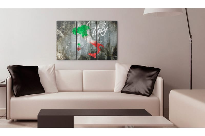 Billede Kunstnerligt Kort Over Italien Triptyk 60x40 - Artgeist sp. z o. o. - Boligtilbehør - Billeder & kunst - Billeder på lærred