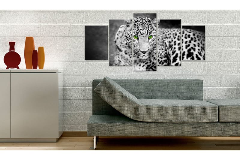 Billede Leopard Black&White 200x100 - Artgeist sp. z o. o. - Boligtilbehør - Billeder & kunst - Billeder på lærred