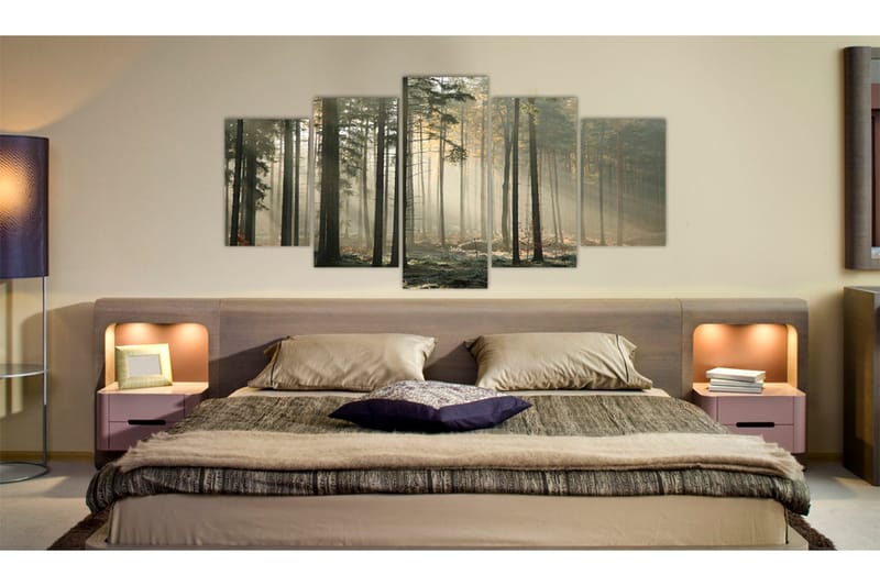 Billede Light In A Dark Forest 100x50 - Artgeist sp. z o. o. - Boligtilbehør - Billeder & kunst - Billeder på lærred