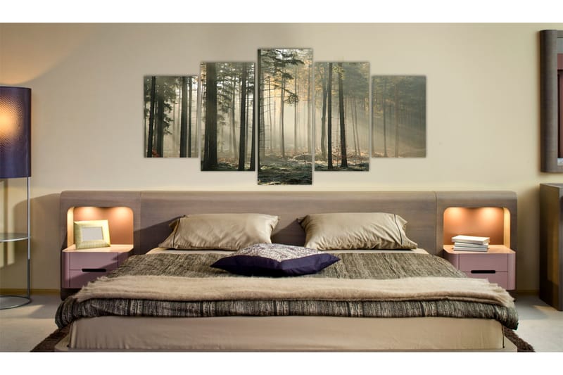 Billede Light In A Dark Forest 100x50 - Artgeist sp. z o. o. - Boligtilbehør - Billeder & kunst - Billeder på lærred