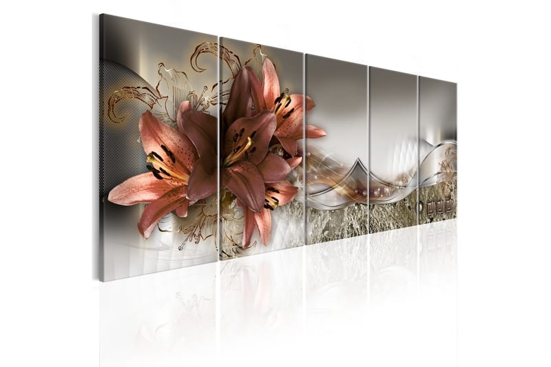 Billede Lilies And Abstraction 200x80, Artgeist sp. z o. o.