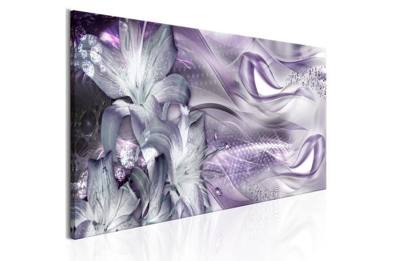 Billede Lilies And Waves 1 Part Narrow Pale Violet 135x45, Artgeist sp. z o. o.