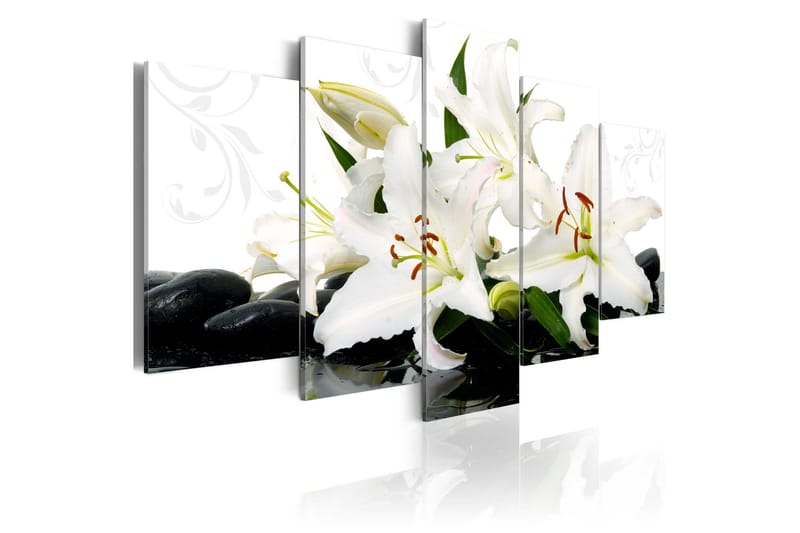 Billede Lilies And Zen Stones 100x50, Artgeist sp. z o. o.