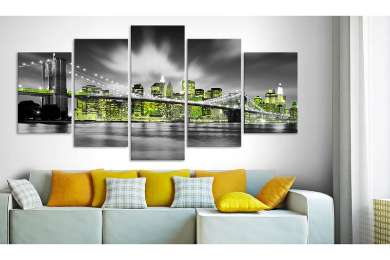 Billede Lime Soul Of New York 100x50 - Artgeist sp. z o. o. - Boligtilbehør - Billeder & kunst - Billeder på lærred