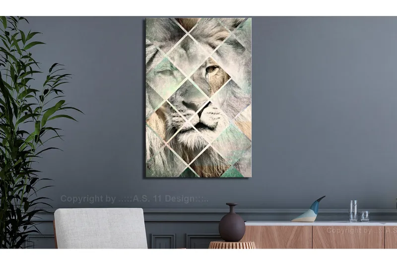 Billede Lion on the Chessboard (1 del) Lodret 40x60, Artgeist sp. z o. o.