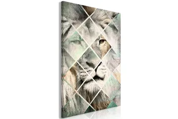 Billede Lion on the Chessboard (1 del) Lodret 40x60 - Artgeist sp. z o. o. - Boligtilbehør - Billeder & kunst - Billeder på lærred