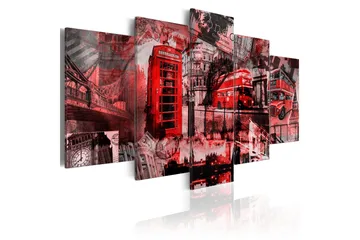 Billede London Collage 5 St 200x100 - Artgeist sp. z o. o. - Boligtilbehør - Billeder & kunst - Billeder på lærred