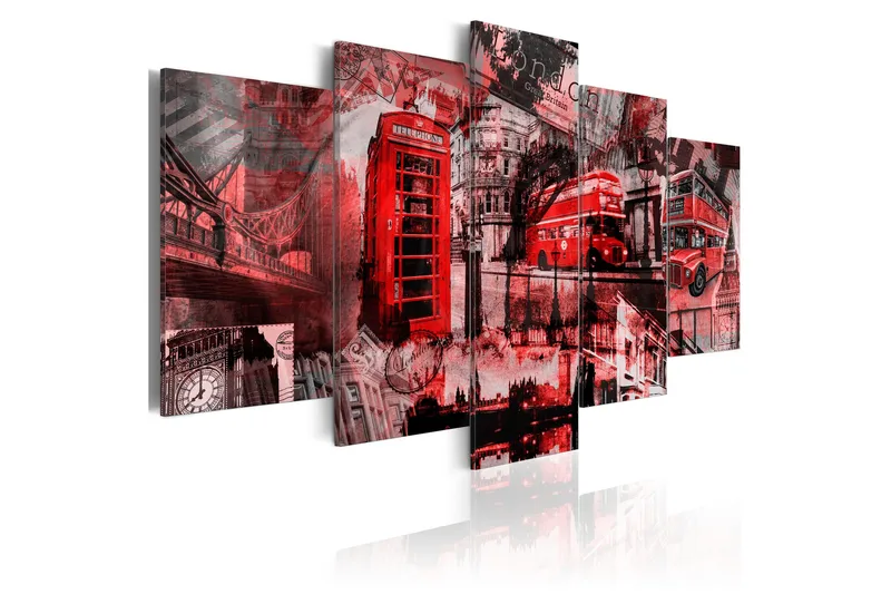 Billede London Collage 5 St 200x100, Artgeist sp. z o. o.