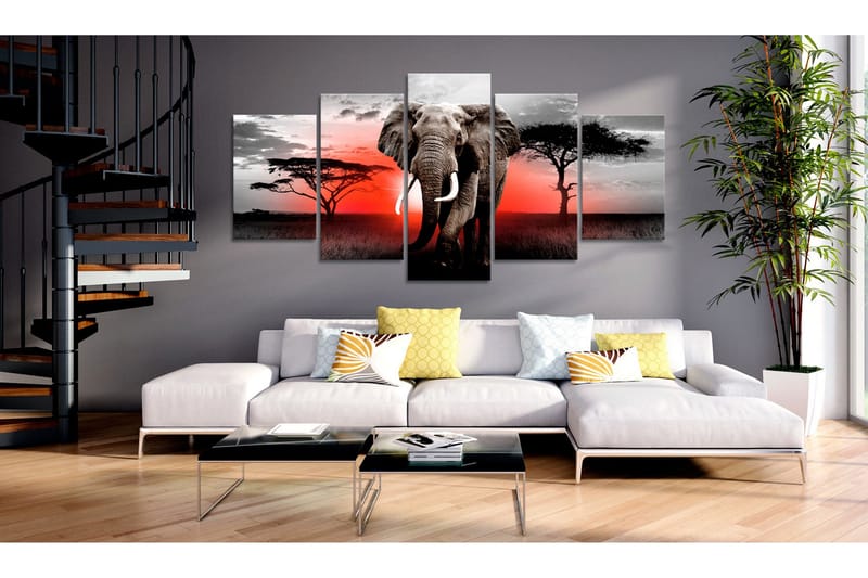 Billede Lonely Elephant 100x50 - Artgeist sp. z o. o. - Boligtilbehør - Billeder & kunst - Billeder på lærred
