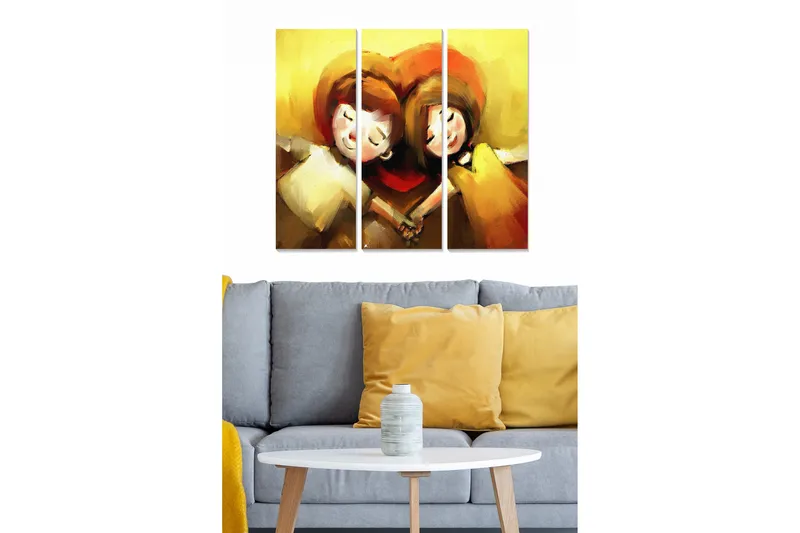 Billede Love 3 stk Flerfarvet, 22x05 cm