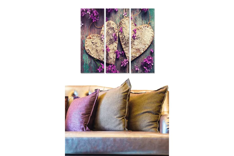 Billede Love 3 stk Flerfarvet, 22x05 cm