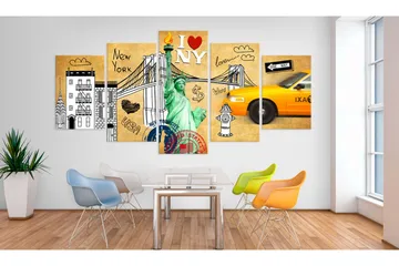 Billede Love New Jork City 200x100 - Artgeist sp. z o. o. - Boligtilbehør - Billeder & kunst - Billeder på lærred
