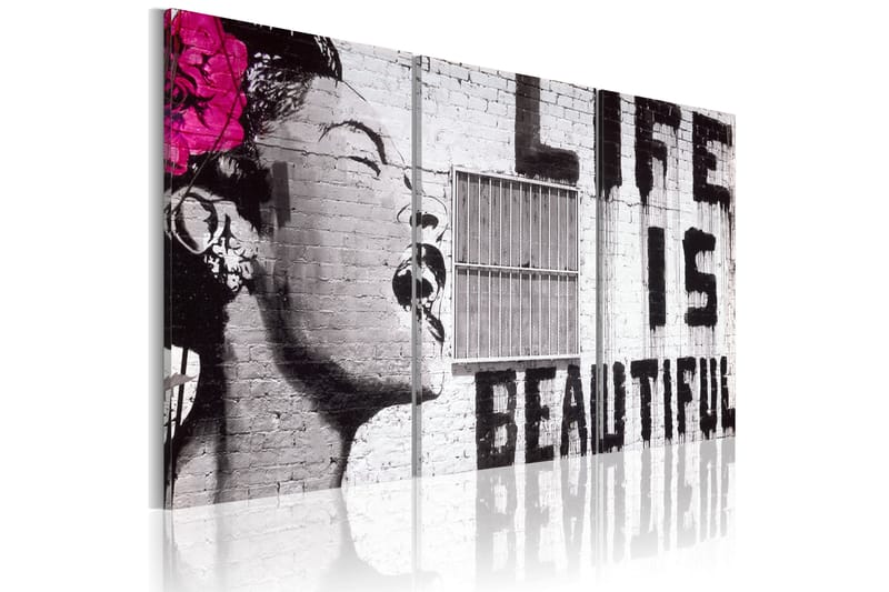Billede Lykkelig Modto 60x30 - Artgeist sp. z o. o. - Boligtilbehør - Billeder & kunst - Billeder på lærred