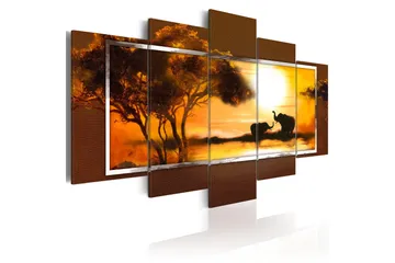 Billede Møde På Savanne 100x50 - Artgeist sp. z o. o. - Boligtilbehør - Billeder & kunst - Billeder på lærred
