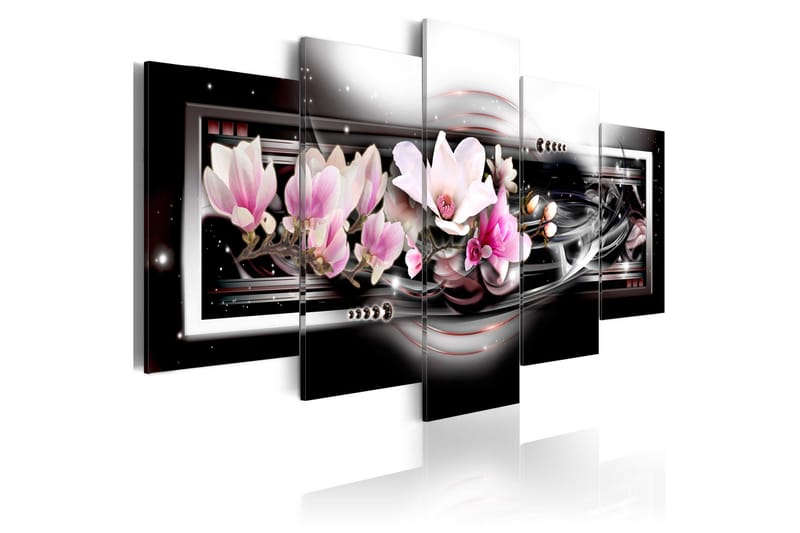 Billede Magnolias On A Black Background 200x100, Artgeist sp. z o. o.