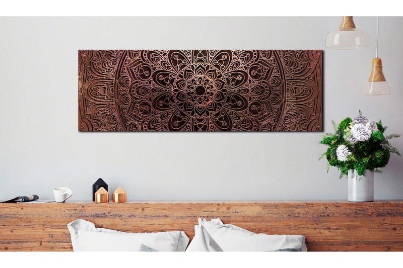 Billede Mandala Amber Silence 135x45 - Artgeist sp. z o. o. - Boligtilbehør - Billeder & kunst - Billeder på lærred