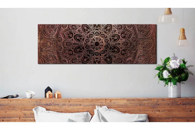 Billede Mandala Amber Silence 150x50 - Artgeist sp. z o. o. - Boligtilbehør - Billeder & kunst - Billeder på lærred