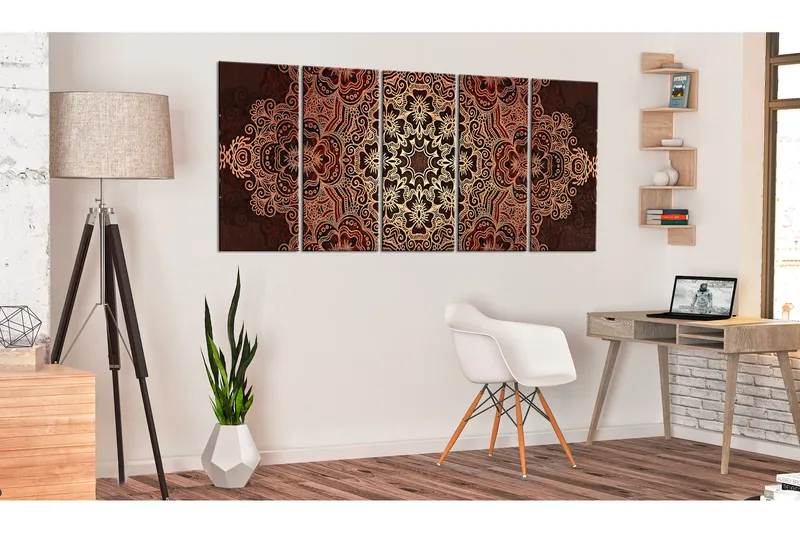 Billede Mandala Flower Bouquet 200x80 - Artgeist sp. z o. o. - Boligtilbehør - Billeder & kunst - Billeder på lærred