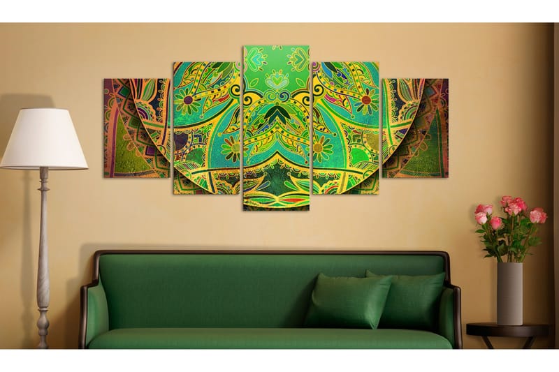 Billede Mandala Green Energy 100x50 - Artgeist sp. z o. o. - Boligtilbehør - Billeder & kunst - Billeder på lærred