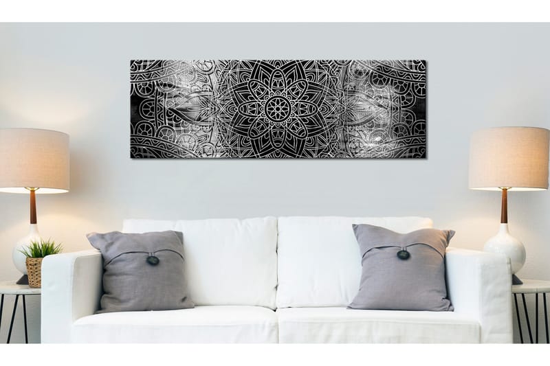 Billede Mandala Grey Depths 135x45 - Artgeist sp. z o. o. - Boligtilbehør - Billeder & kunst - Billeder på lærred