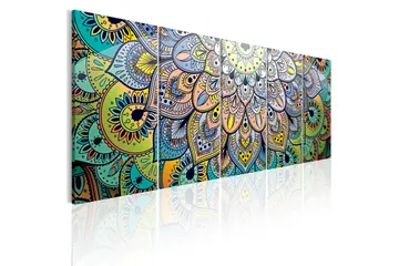 Billede Mandala Peacock's Tail 200x80 - Artgeist sp. z o. o. - Boligtilbehør - Billeder & kunst - Billeder på lærred
