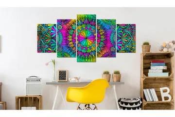 Billede Mandala Peacock Feathers 100x50 - Artgeist sp. z o. o. - Boligtilbehør - Billeder & kunst - Billeder på lærred