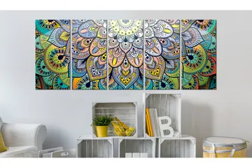Billede Mandala Peacock's Tail 200x80 - Artgeist sp. z o. o. - Boligtilbehør - Billeder & kunst - Billeder på lærred