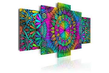 Billede Mandala Peacock Feathers 100x50 - Artgeist sp. z o. o. - Boligtilbehør - Billeder & kunst - Billeder på lærred