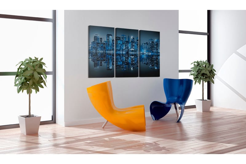 Billede Manhattan in blue shade 90x60 - Artgeist sp. z o. o. - Boligtilbehør - Billeder & kunst - Billeder på lærred