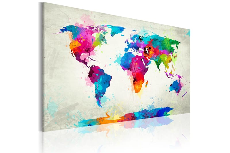 Billede Map Of The World An Explosion Of Colors 90x60, Artgeist sp. z o. o.