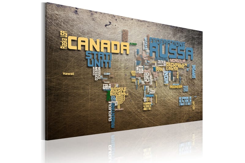 Billede Map of the world (Italian) 120x80, Artgeist sp. z o. o.