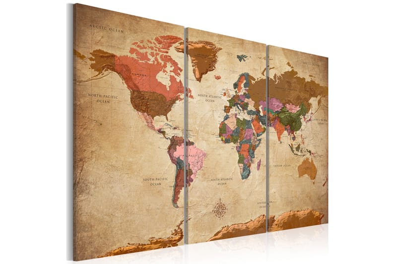Billede Maps Brown Elegance 120x80, Artgeist sp. z o. o.