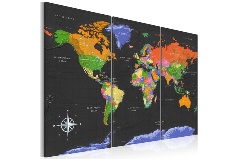 Billede Maps Dark Depth 120x80, Artgeist sp. z o. o.