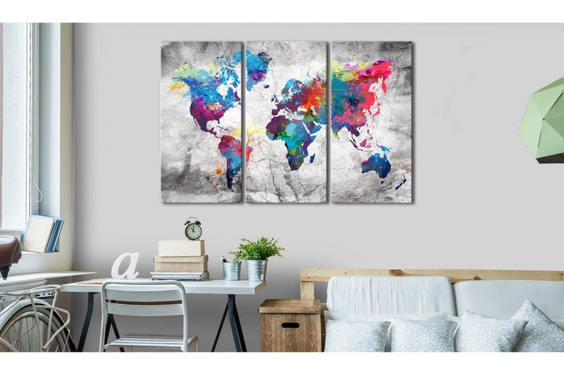 Billede Maps: Grey Style 120x80, Artgeist sp. z o. o.