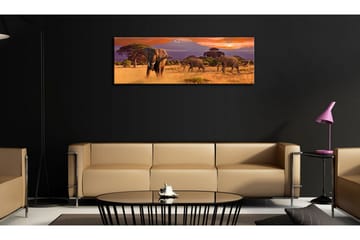 Billede March Of African Elephants 120x40 - Artgeist sp. z o. o. - Boligtilbehør - Billeder & kunst - Billeder på lærred