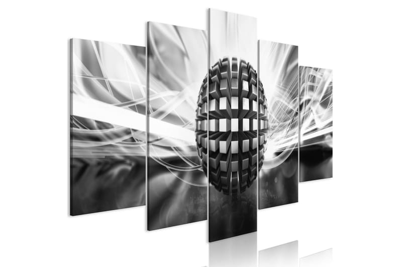 Billede Metal Ball 5 Parts Wide Black And White 100x50, Artgeist sp. z o. o.