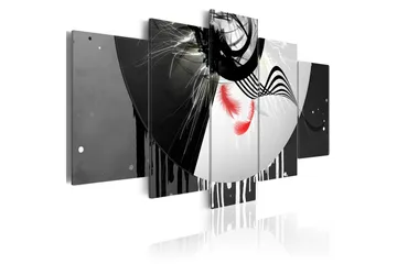 Billede Metal With Red Accents 200x100 - Artgeist sp. z o. o. - Boligtilbehør - Billeder & kunst - Billeder på lærred