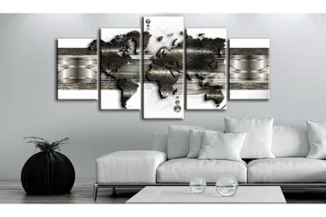 Billede Metal World Map Ii 200x100 - Artgeist sp. z o. o. - Boligtilbehør - Billeder & kunst - Billeder på lærred