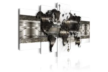 Billede Metal World Map Ii 200x100 - Artgeist sp. z o. o. - Boligtilbehør - Billeder & kunst - Billeder på lærred