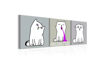 Billede Miezekotze Cat Trio 120x40 - Artgeist sp. z o. o. - Boligtilbehør - Billeder & kunst - Billeder på lærred