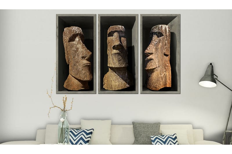 Billede Moai Easter Island 90x60 - Artgeist sp. z o. o. - Boligtilbehør - Billeder & kunst - Billeder på lærred