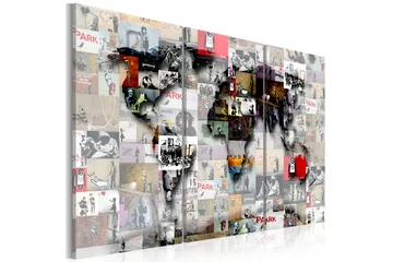 Billede Modern World's Map 120x80 - Artgeist sp. z o. o. - Boligtilbehør - Billeder & kunst - Billeder på lærred