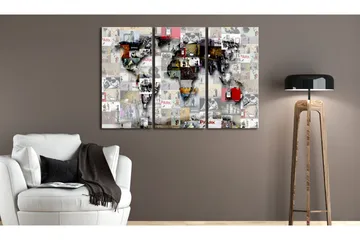 Billede Modern World's Map 120x80 - Artgeist sp. z o. o. - Boligtilbehør - Billeder & kunst - Billeder på lærred