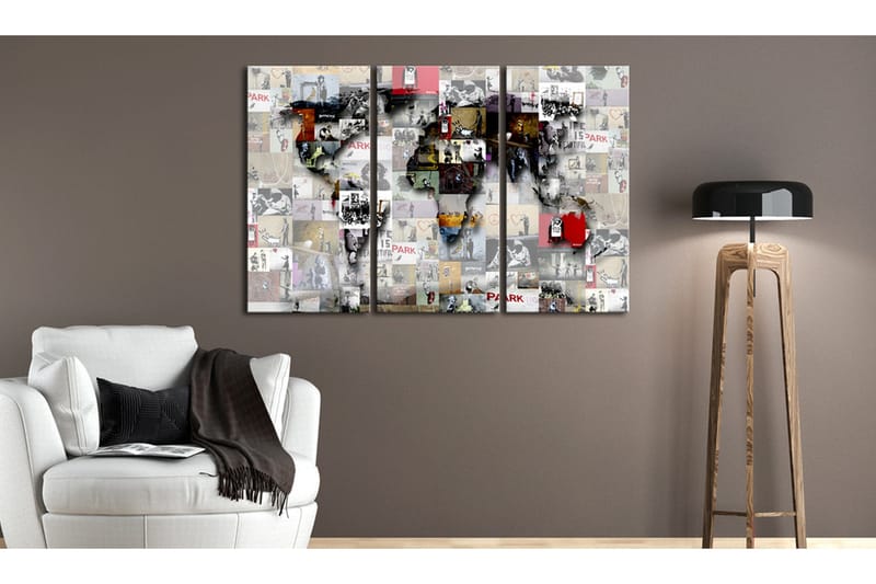 Billede Modern World's Map 90x60 - Artgeist sp. z o. o. - Boligtilbehør - Billeder & kunst - Billeder på lærred