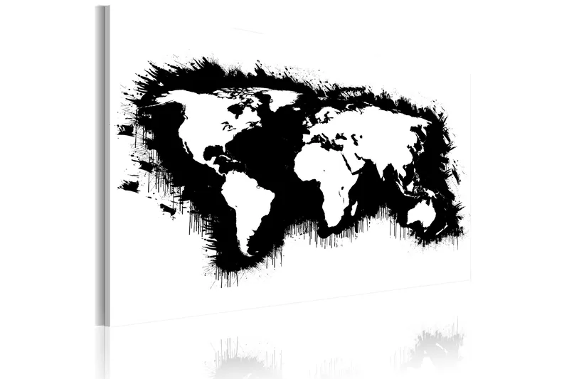 Billede Monochromatic World Map 120x8, Artgeist sp. z o. o.
